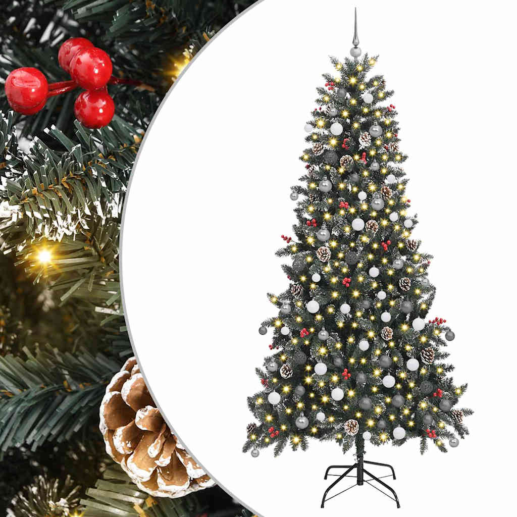 vidaXL Artificial Christmas Tree with 300 LEDs with Stand Green 240 cm 2