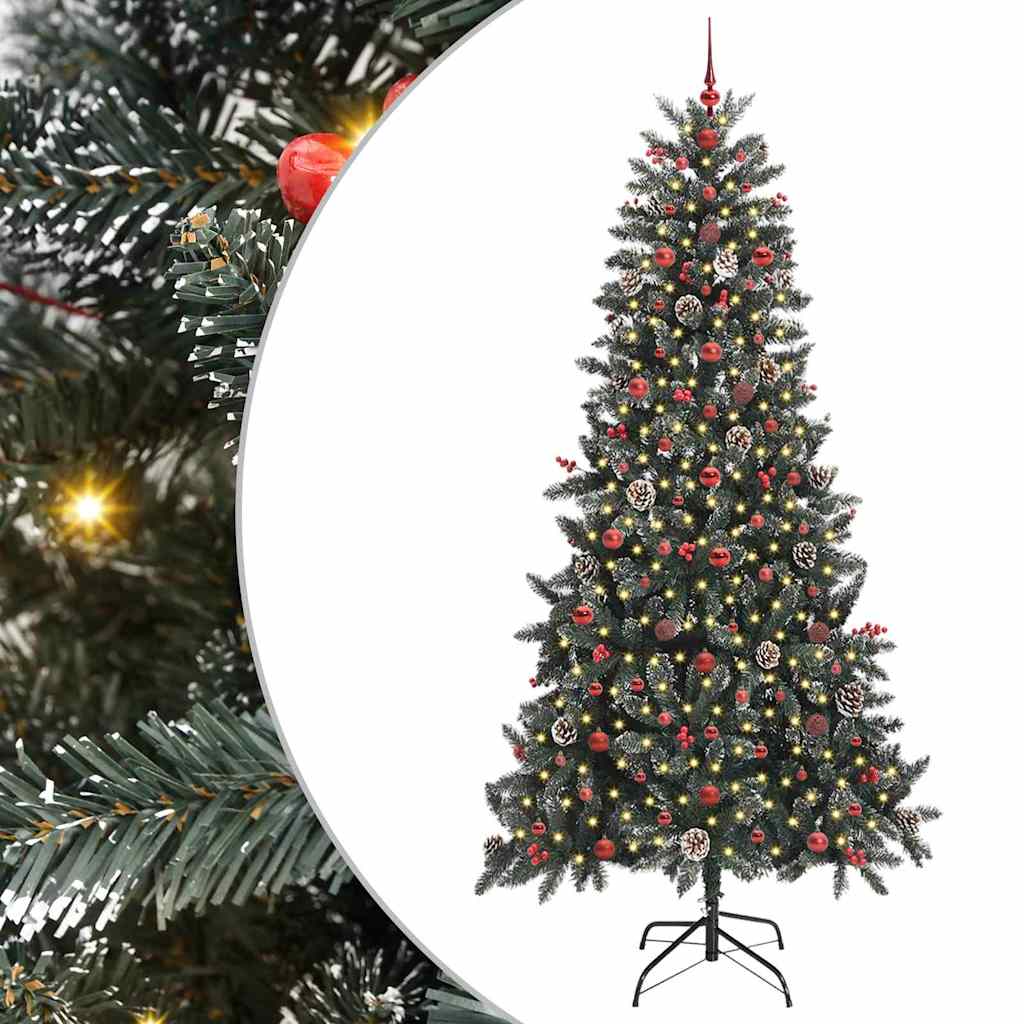 Artificial Christmas Tree Green 240 cm with LEDs &red balls