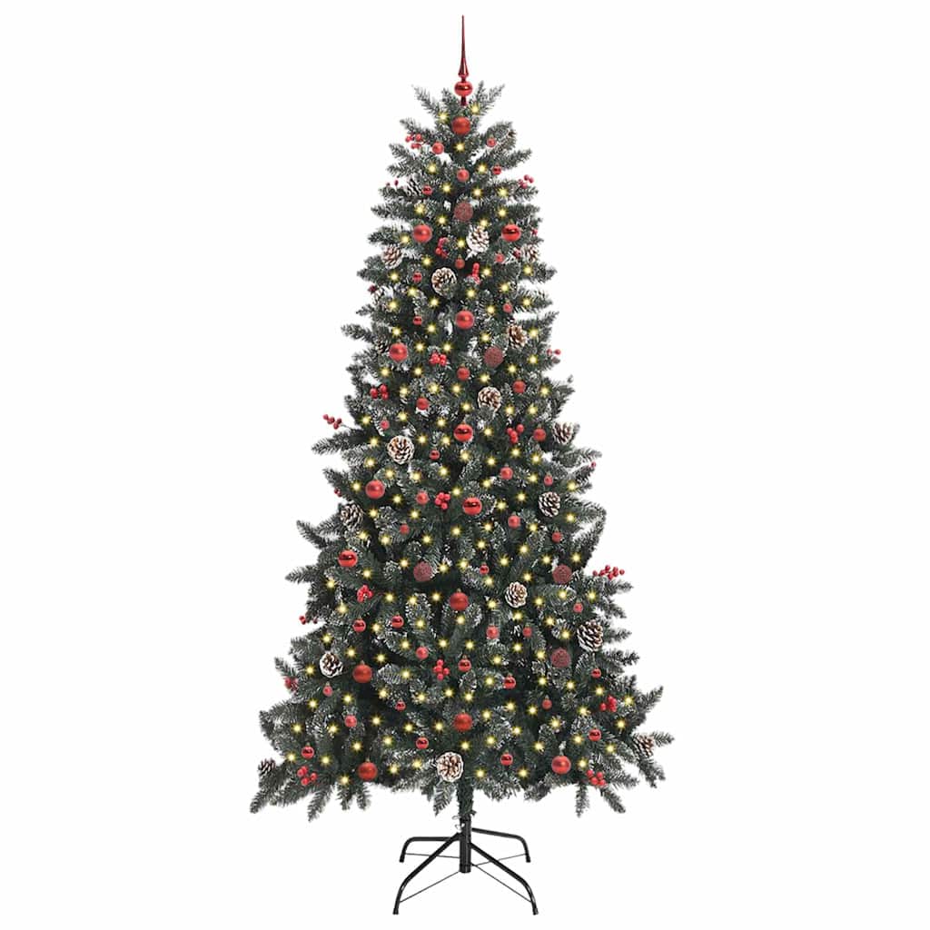 Artificial Christmas Tree Green 240 cm with LEDs &red balls