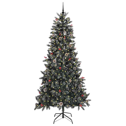 Artificial Christmas Tree Green 240 cm with LEDs &black balls