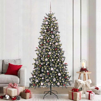Artificial Christmas Tree Green 240 cm with LEDs &pink balls