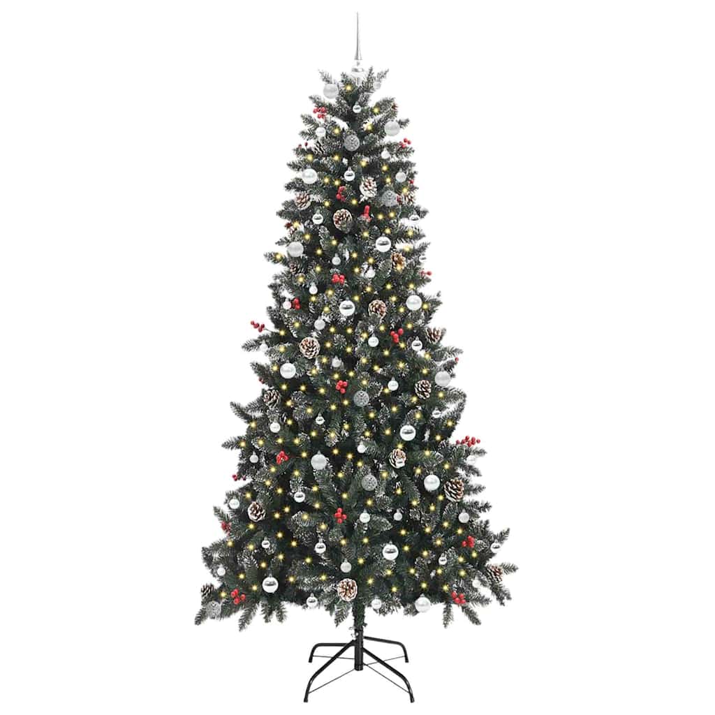 vidaXL Artificial Christmas Tree with 300 LEDs with Stand Green 240 cm 3