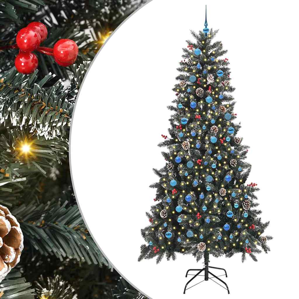Artificial Christmas Tree Green 240 cm with LEDs &blue balls