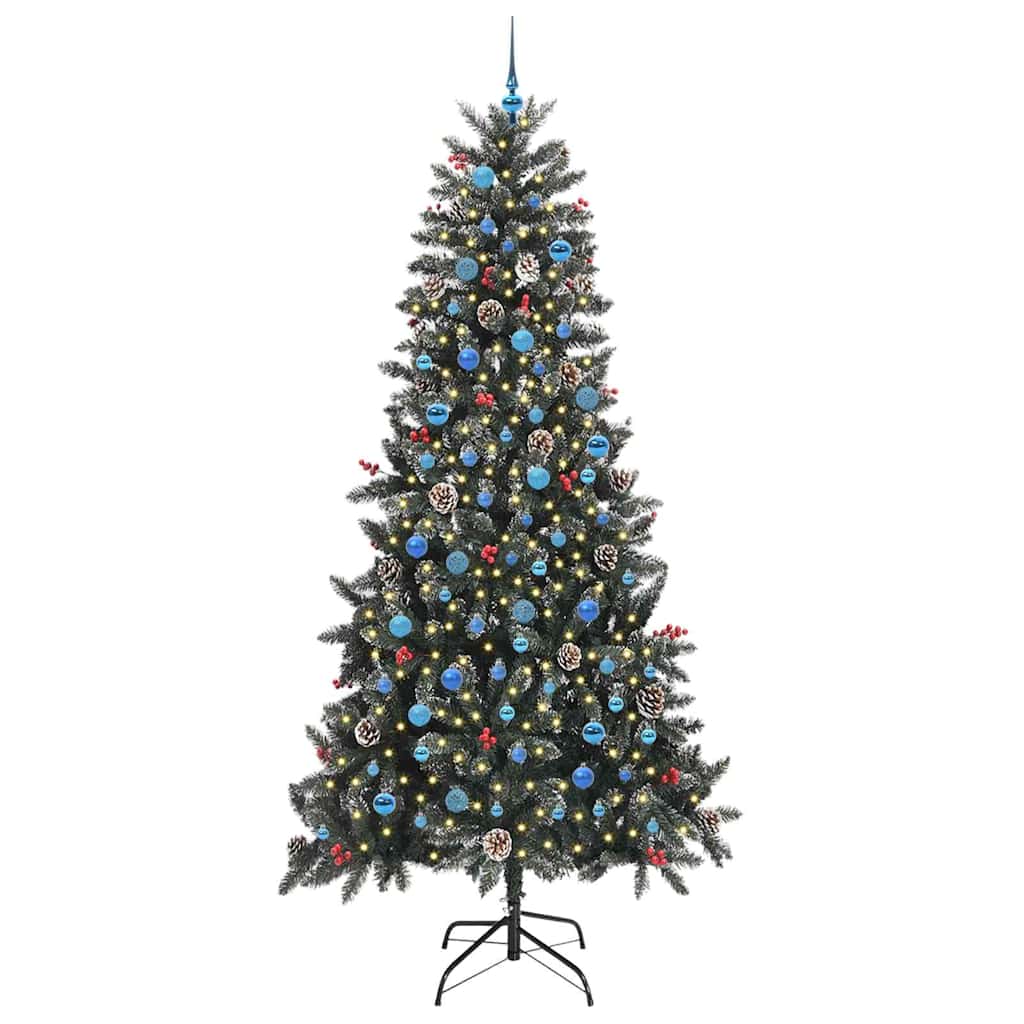Artificial Christmas Tree Green 240 cm with LEDs &blue balls