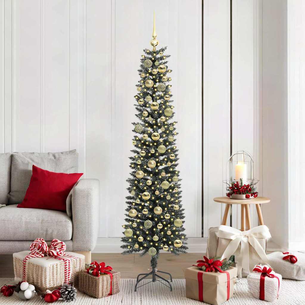Artificial Christmas Tree Green 180 cm with LEDs &gold balls