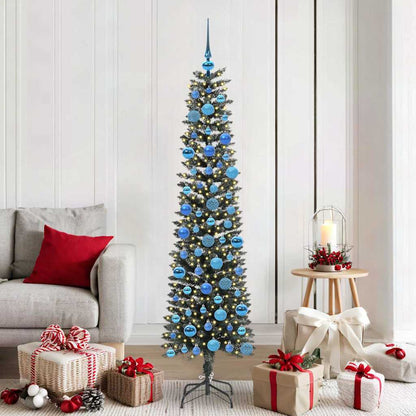 Artificial Christmas Tree Green 180 cm with LEDs &blue balls