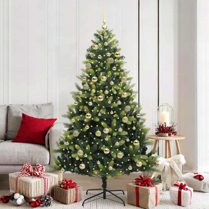 vidaXL Artificial Hinged Christmas Tree 300 LEDs Green 180 cm 1