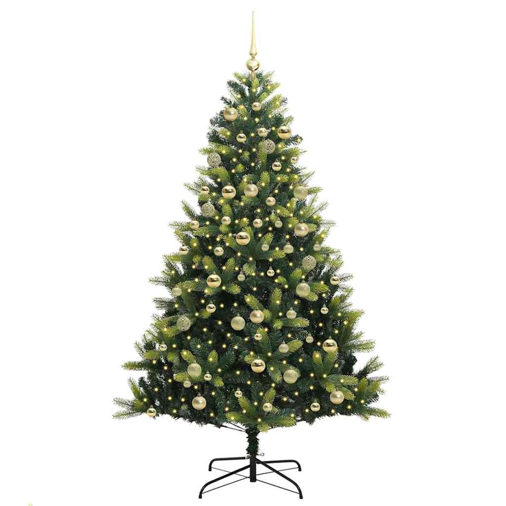 vidaXL Artificial Hinged Christmas Tree 300 LEDs Green 180 cm 3