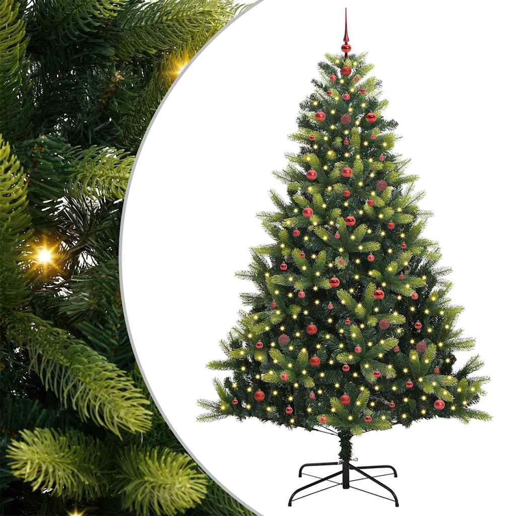 vidaXL Artificial Hinged Christmas Tree 300 LEDs Green 240 cm 2