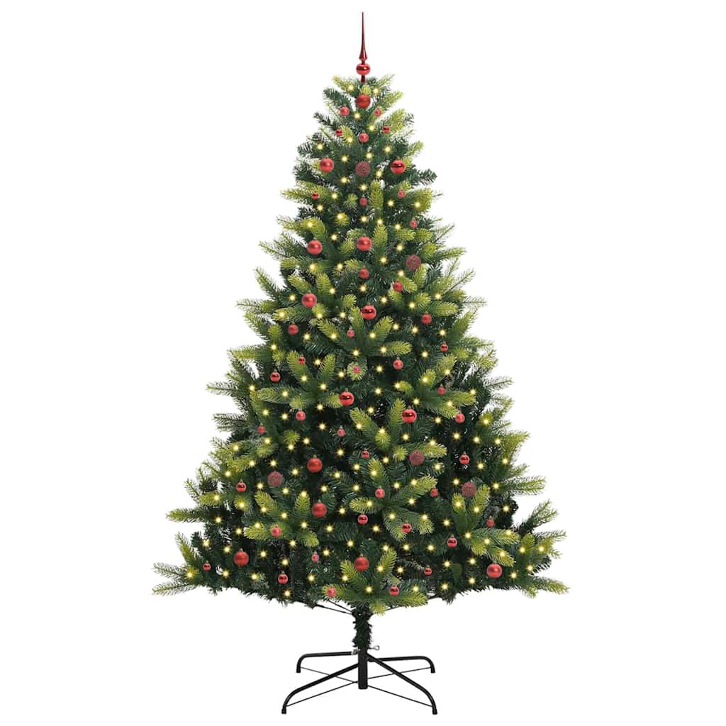 vidaXL Artificial Hinged Christmas Tree 300 LEDs Green 240 cm 3