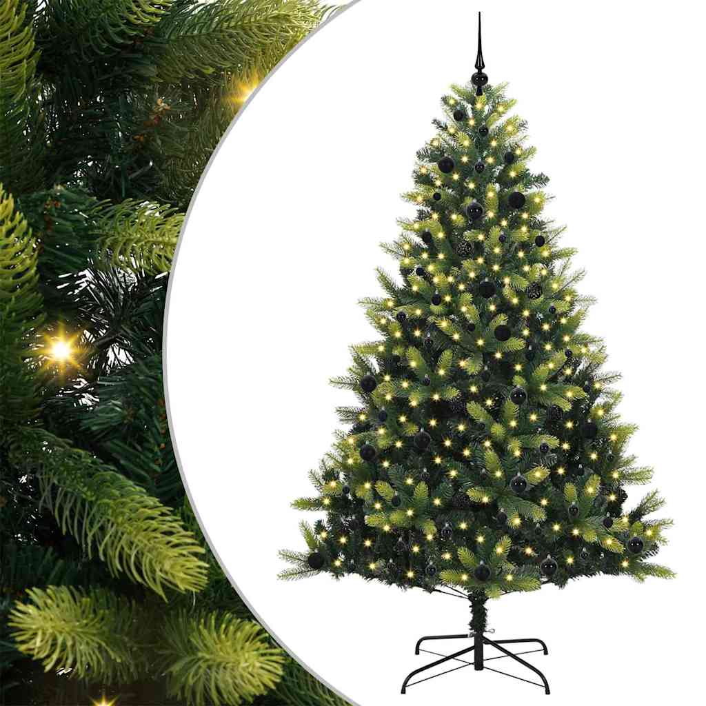 vidaXL Artificial Hinged Christmas Tree 300 LEDs Green 240 cm 2