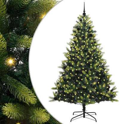 vidaXL Artificial Hinged Christmas Tree 300 LEDs Green 240 cm 2