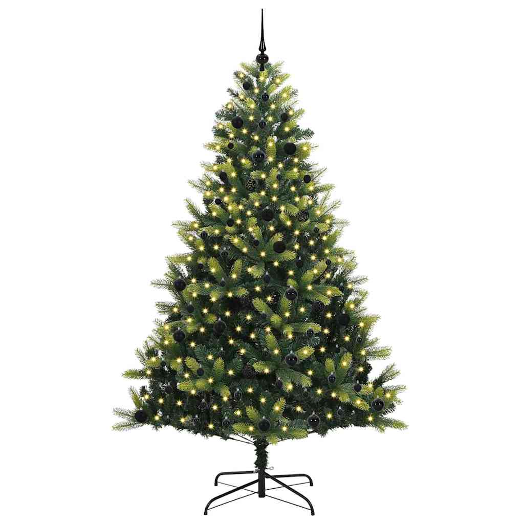 vidaXL Artificial Hinged Christmas Tree 300 LEDs Green 240 cm 3