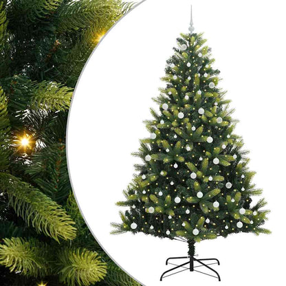 vidaXL Artificial Hinged Christmas Tree 300 LEDs Green 240 cm 2