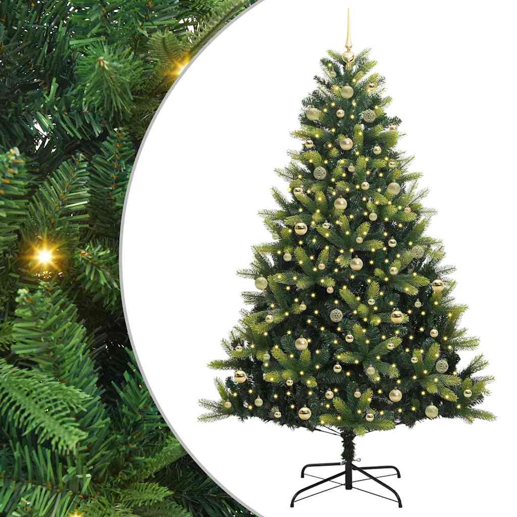 vidaXL Artificial Hinged Christmas Tree 300 LEDs Green 240 cm 2