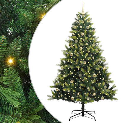 vidaXL Artificial Hinged Christmas Tree 300 LEDs Green 240 cm 2