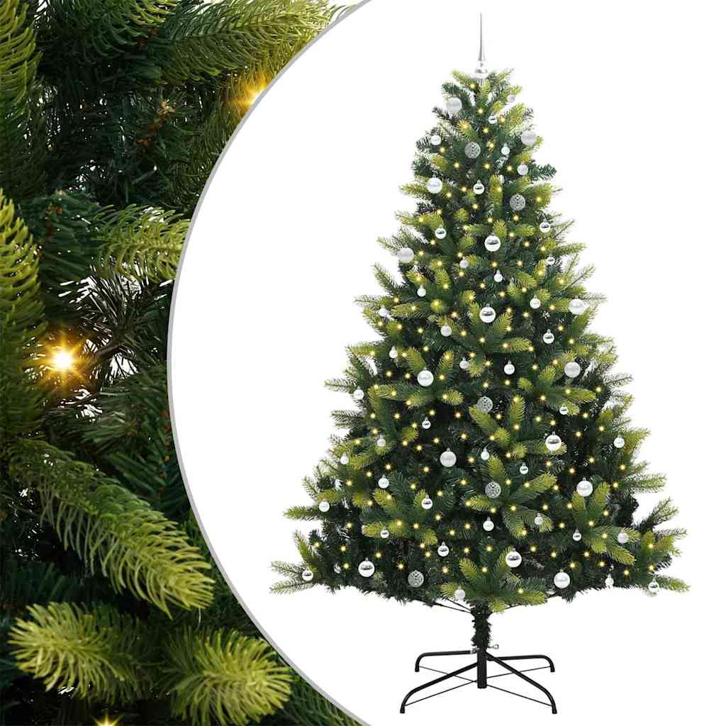 vidaXL Artificial Hinged Christmas Tree 300 LEDs Green 240 cm 2