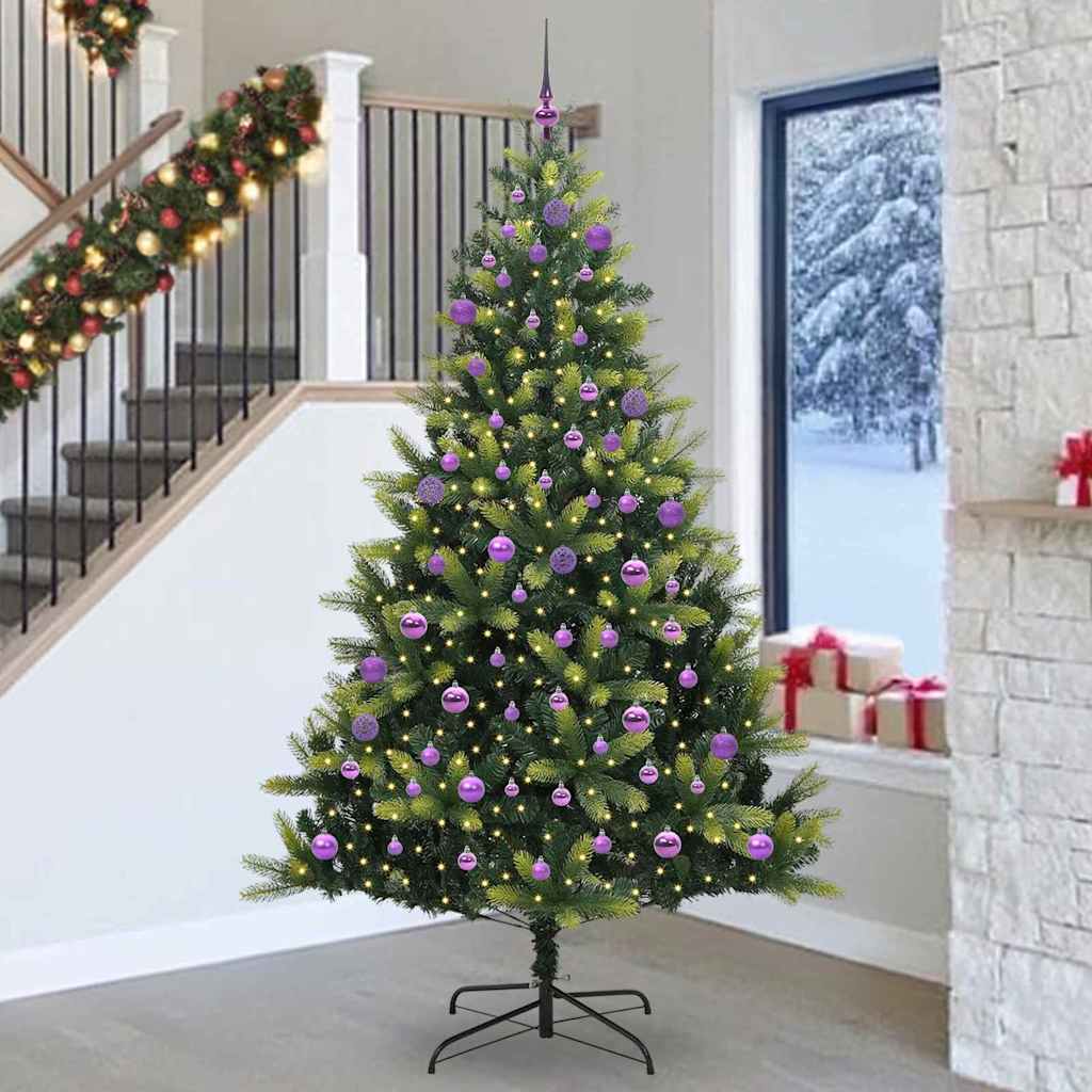 vidaXL Artificial Hinged Christmas Tree 300 LEDs Green 240 cm 1