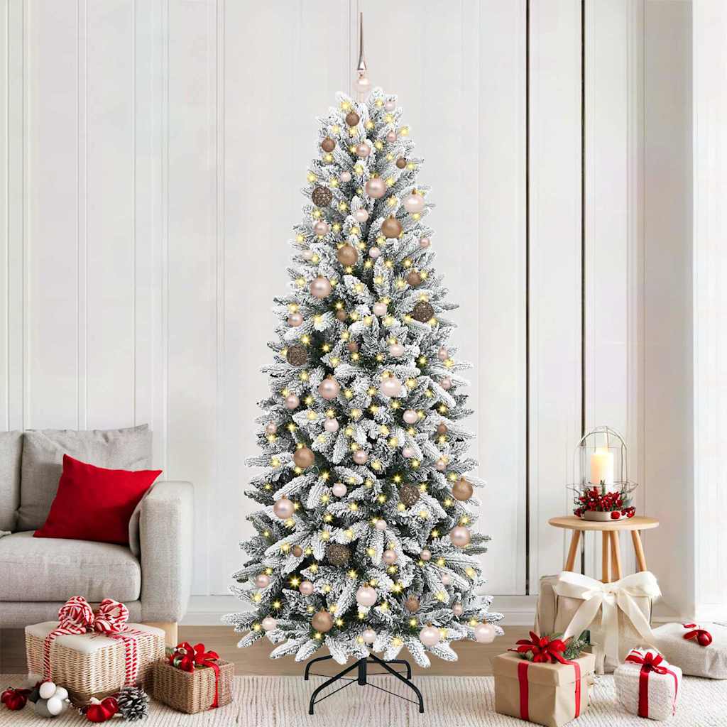 vidaXL Artificial Christmas Tree White 210 cm 1