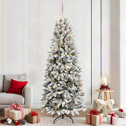 vidaXL Artificial Christmas Tree White 210 cm 1