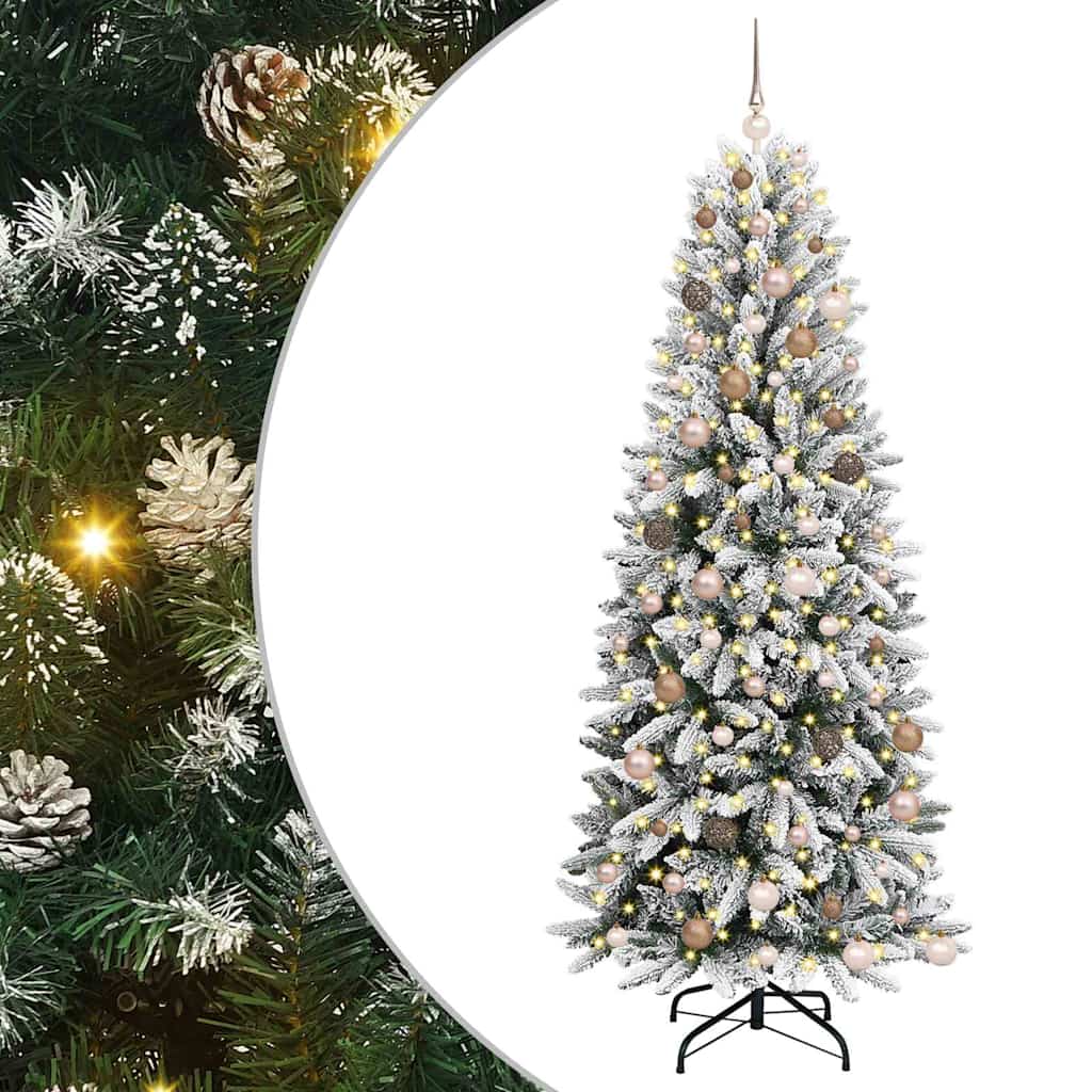 vidaXL Artificial Christmas Tree White 210 cm 2