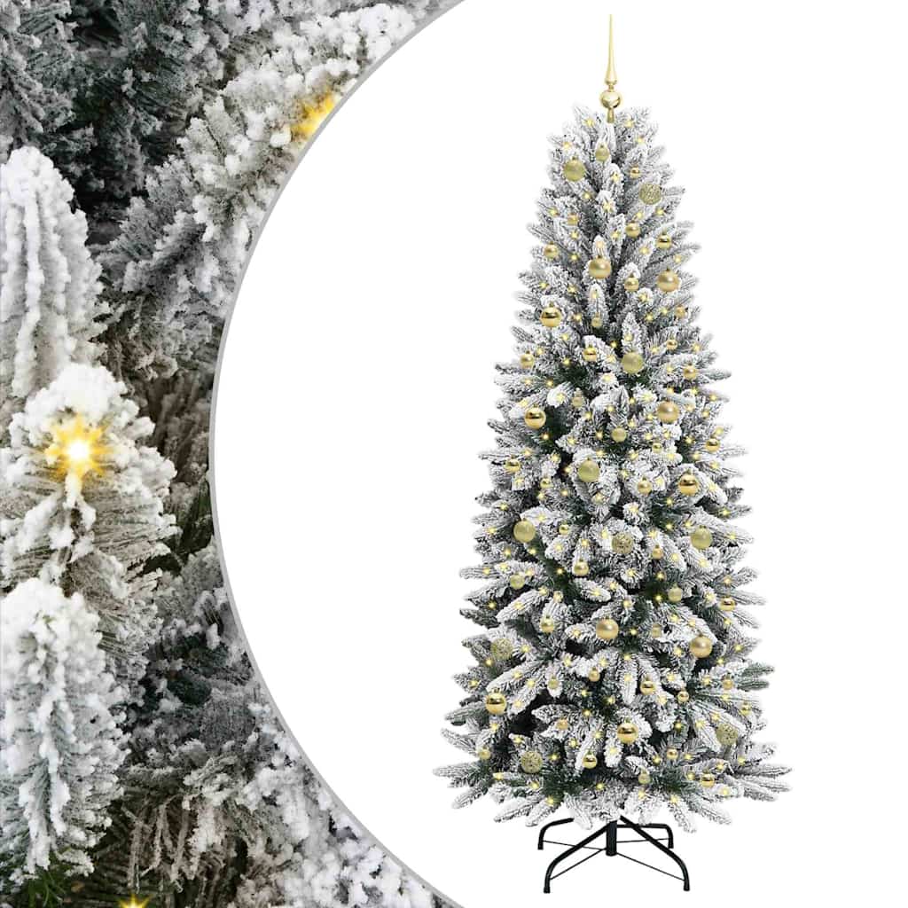 vidaXL Artificial Christmas Tree White 210 cm 2