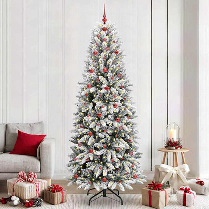 vidaXL Artificial Christmas Tree White Green and White 240 cm