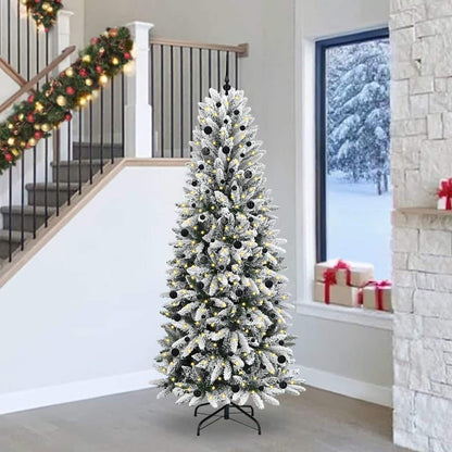 vidaXL Artificial Christmas Tree White Green and White 240 cm