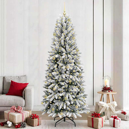 vidaXL Artificial Christmas Tree White Green and White 240 cm