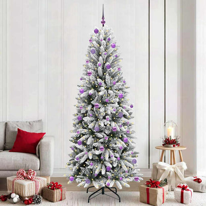 vidaXL Artificial Christmas Tree White Green and White 240 cm
