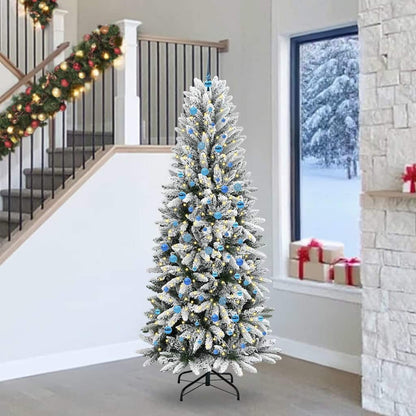 vidaXL Artificial Christmas Tree White Green and White 240 cm