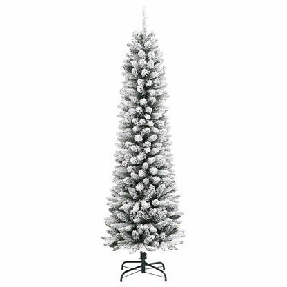 Artificial Christmas Tree White 180 cm with LEDs & white/grey balls