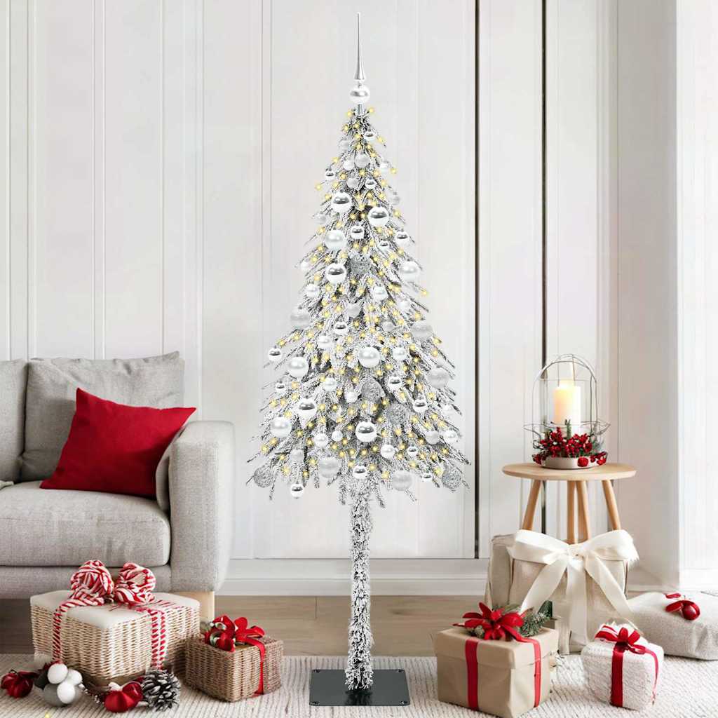 vidaXL Christmas Tree White 180 cm PE and Steel 1
