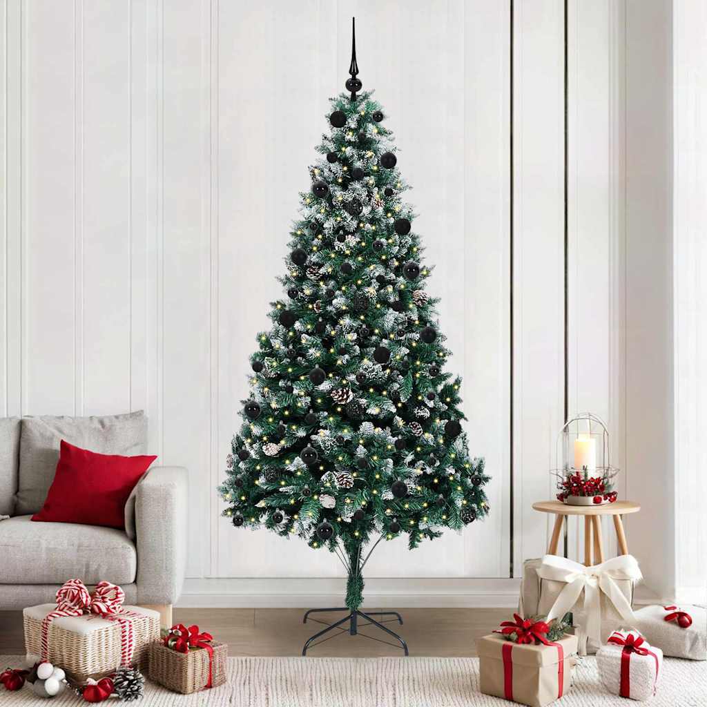 Artificial Christmas Tree Green 210 cm with 120 black balls