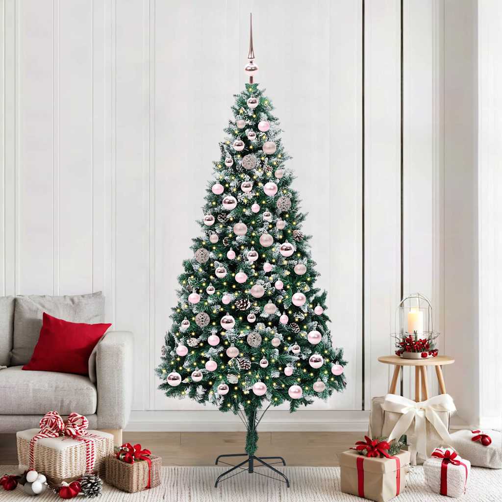Artificial Christmas Tree Green 210 cm with 120 pink balls