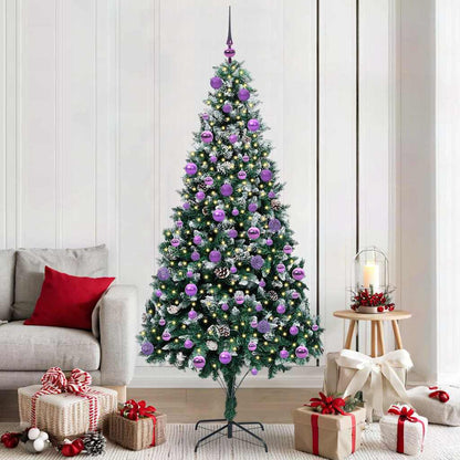 Artificial Christmas Tree Green 210 cm with 120 lilac balls