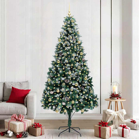 vidaXL Artificial Christmas Tree with 300 LEDs with Stand Green 240 cm 1