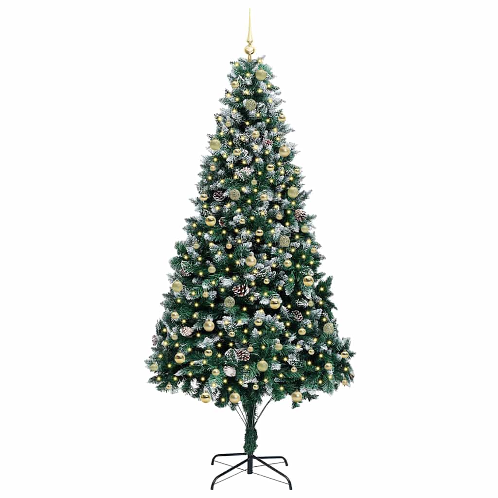 vidaXL Artificial Christmas Tree with 300 LEDs with Stand Green 240 cm 3