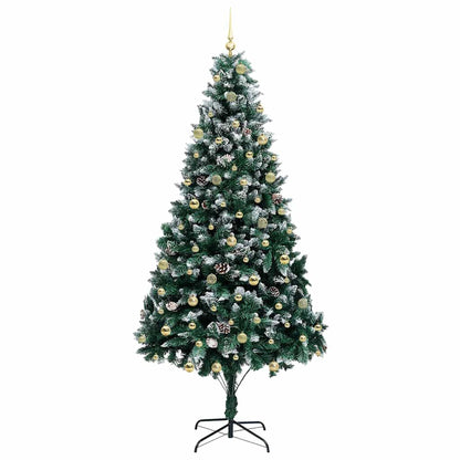 vidaXL Artificial Christmas Tree with 300 LEDs with Stand Green 240 cm 4