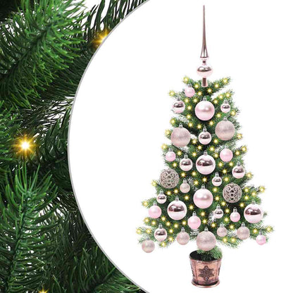 Christmas Tree Green 65 cm PE Length 45 cm with 61 pink balls