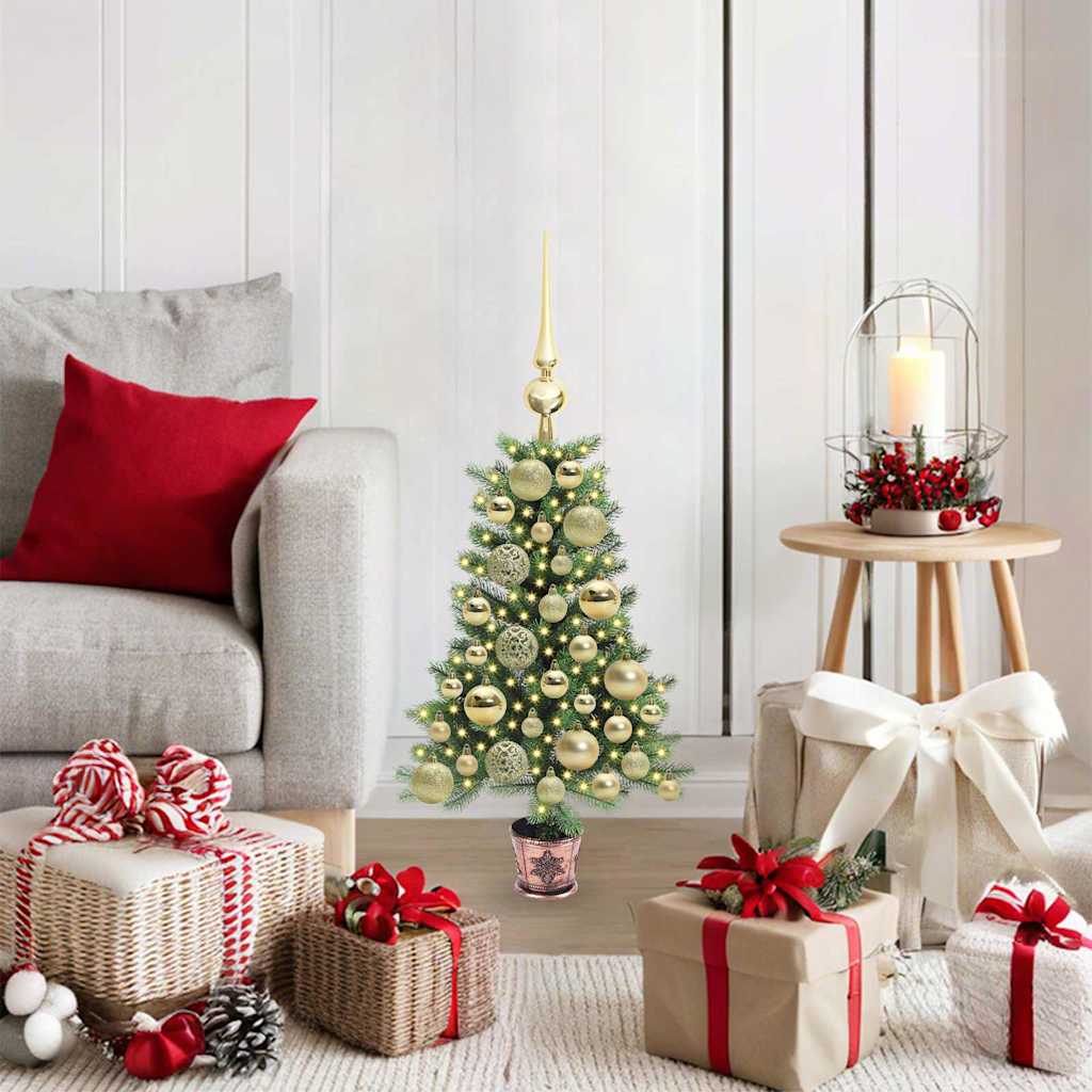 Christmas Tree Green 65 cm PE Length 45 cm with 61 gold balls