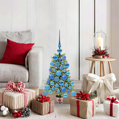 Christmas Tree Green 65 cm PE Length 45 cm with 61 blue balls