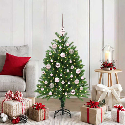 Christmas Tree Green 120 cm PE Length 75 cm with 61 pink balls