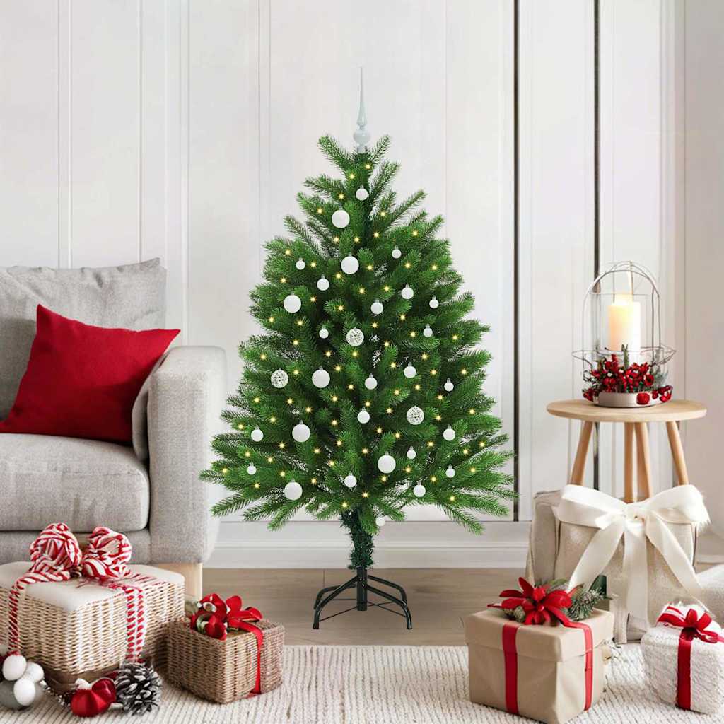 Christmas Tree Green 120 cm PE Length 75 cm with 61 white balls