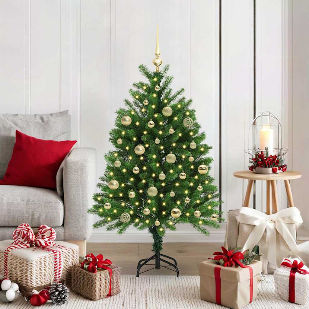 Christmas Tree Green 120 cm PE Length 75 cm with 61 gold balls