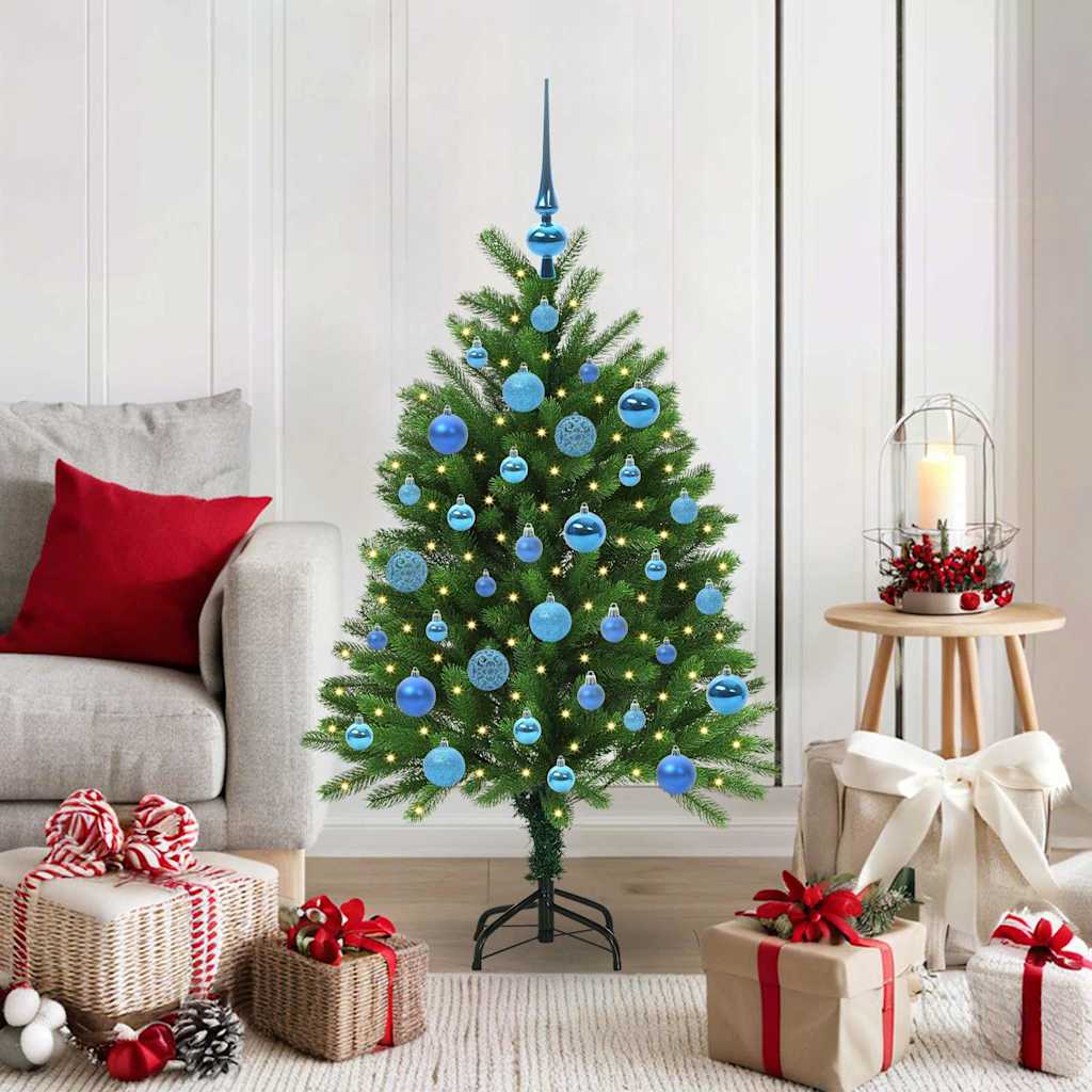 Christmas Tree Green 120 cm PE Length 75 cm with 61 blue balls