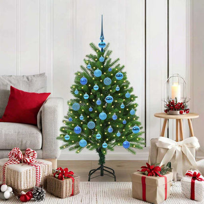 Christmas Tree Green 120 cm PE Length 75 cm with 61 blue balls
