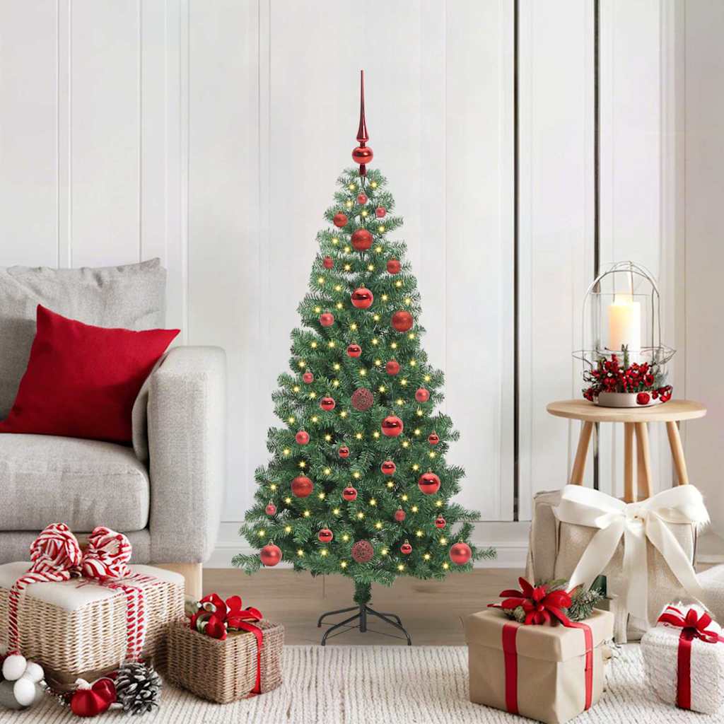 Christmas Tree PVC 120 cm Green with 150 LEDs&red balls