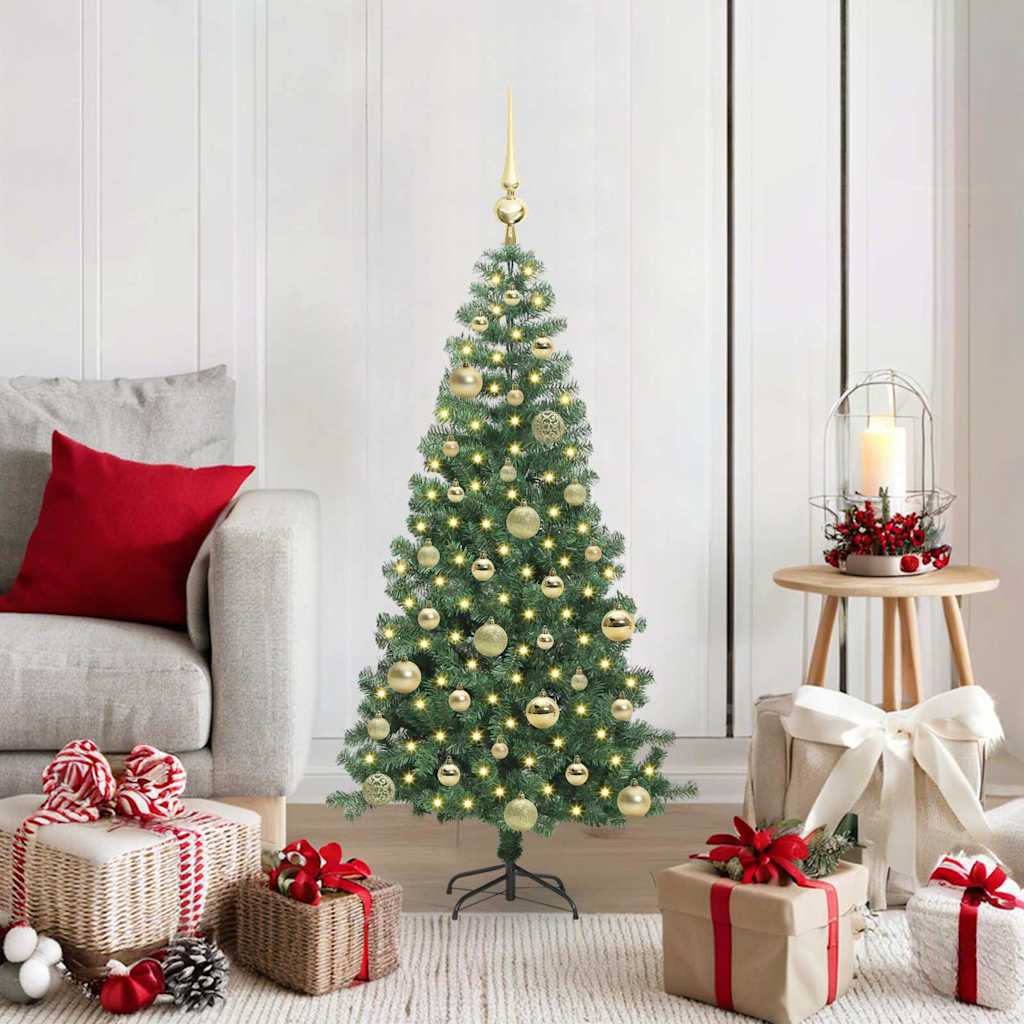 Christmas Tree PVC 120 cm Green with 150 LEDs&gold balls