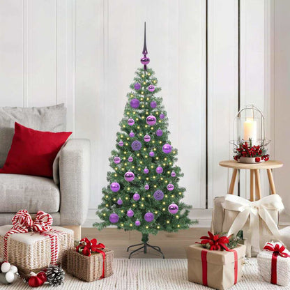 Christmas Tree PVC 120 cm Green with 150 LEDs&lilac balls